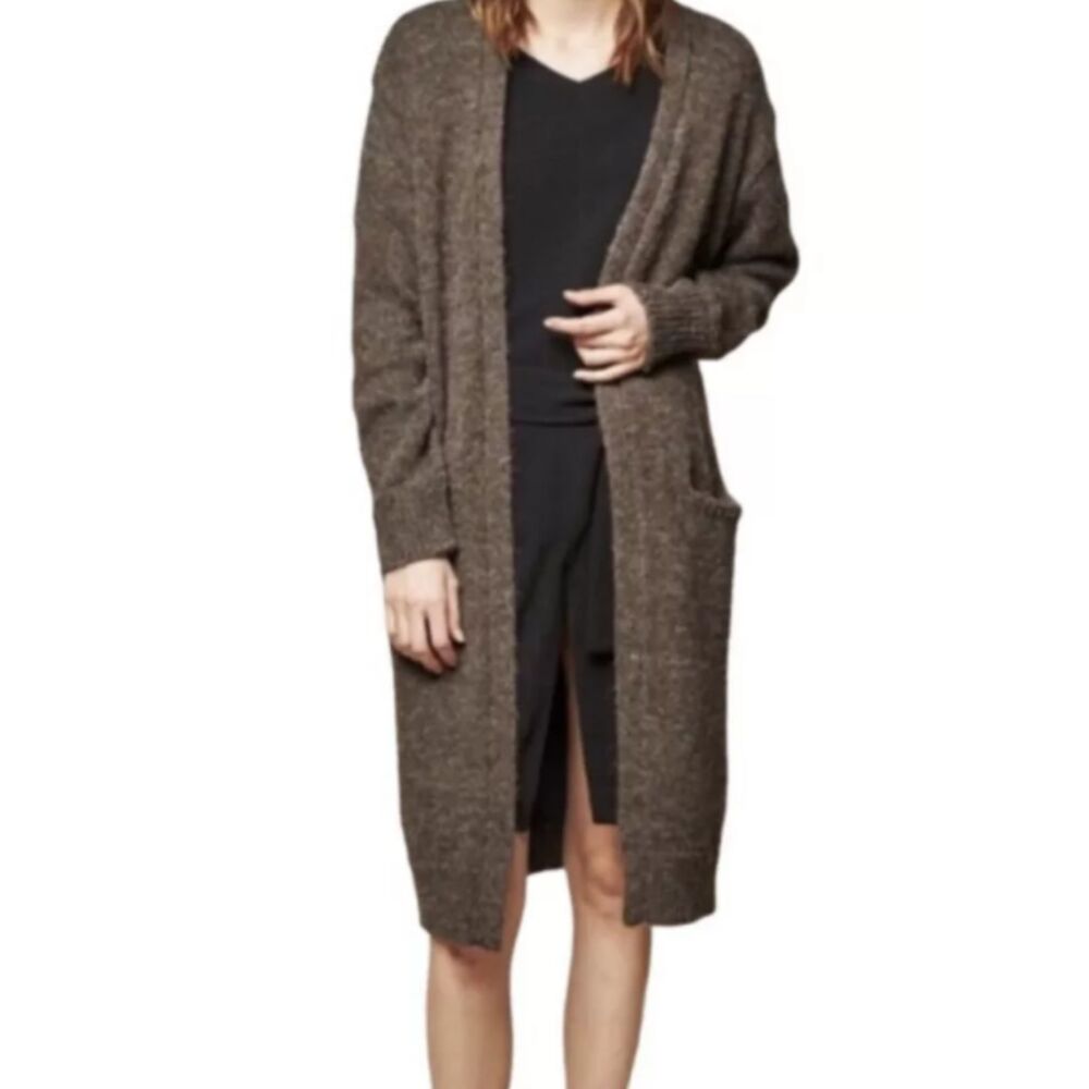 NWT Anthropologie Alpaca Blend Duster Cardigan Sweater Taupe Size XS Cozy Knit
